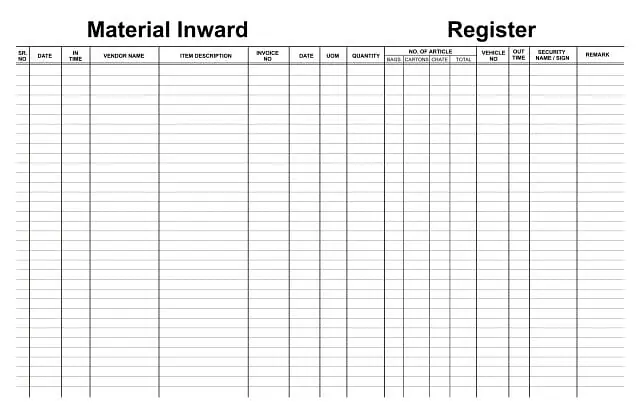Inward Register - Master