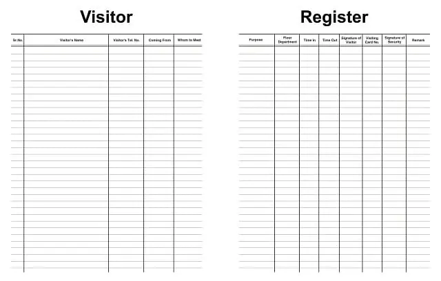 Visitor Register - Master