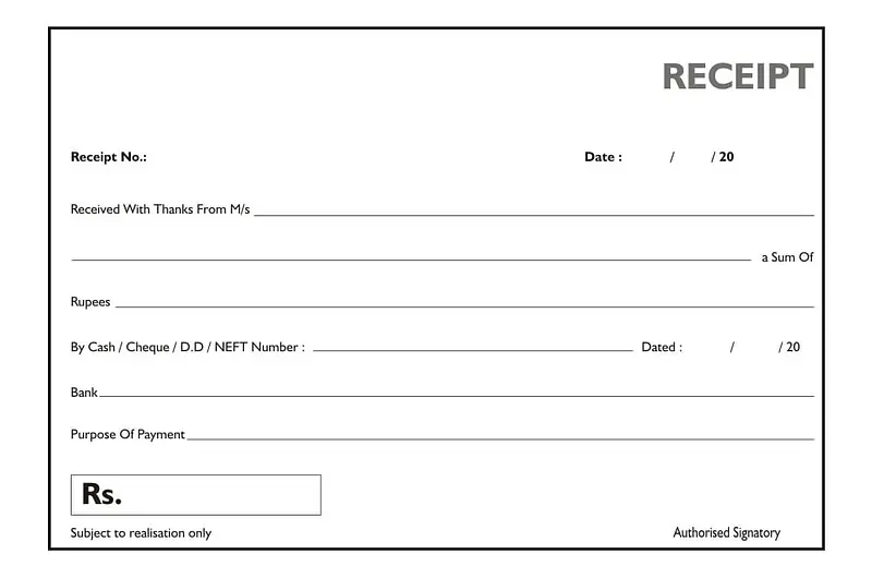 Reciept Book  General - Master