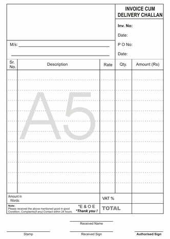 Invoice Cum Challan