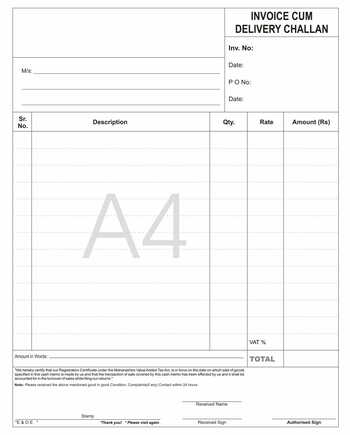 Invoice Cum Challan